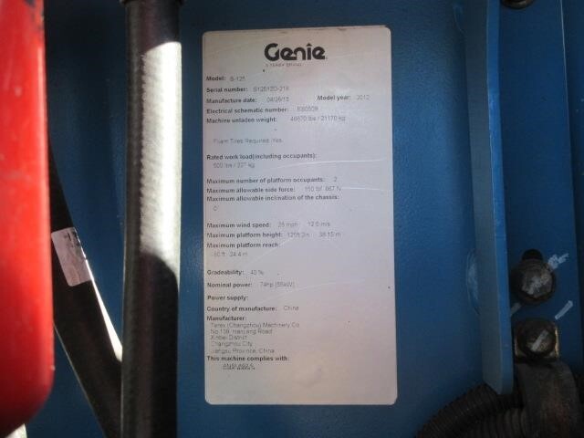 2012 Genie S-125 Picture 17 2012 Genie S-125-17