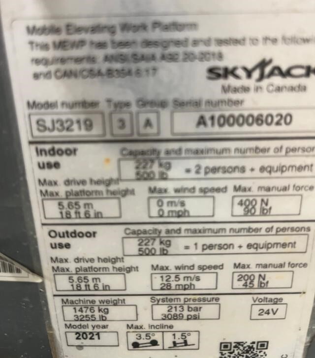2021 Skyjack SJ3219-13