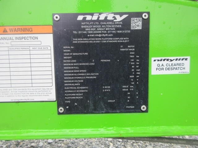 2022 Niftylift TM64-21