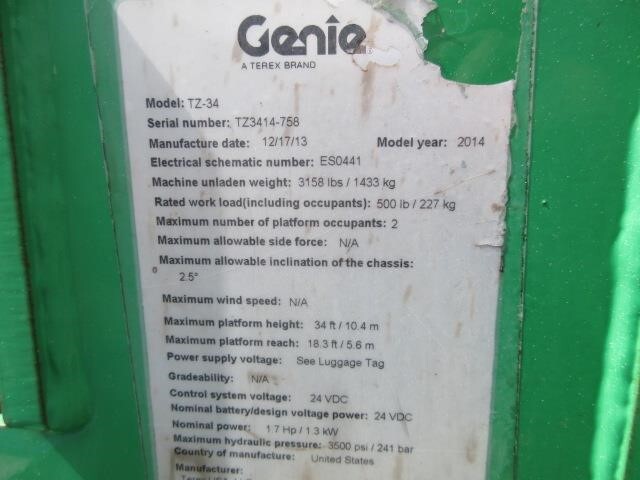 2014 Genie TZ-34/20 Picture 23 2014 Genie TZ-34/20-23