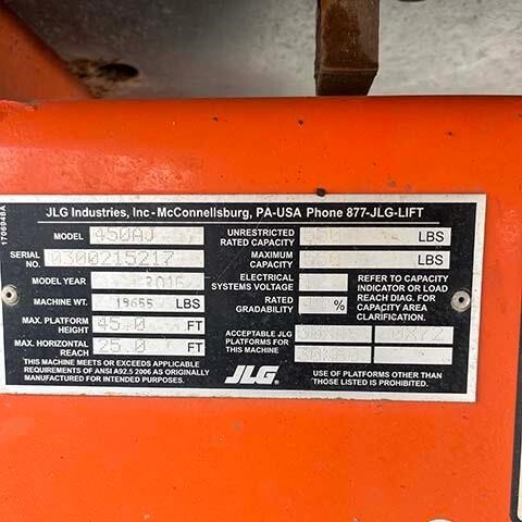 2016 JLG 450AJ Picture 17 2016 JLG 450AJ-17