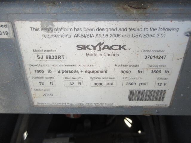 2019 Skyjack SJ-6832RT Picture 17 2019 Skyjack SJ-6832RT-17