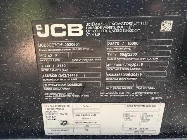 2021 JCB 507-42 Picture 20 2021 JCB 507-42-20