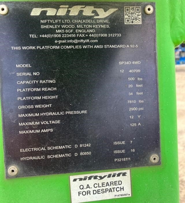 2019 Niftylift SP34 4x4-6