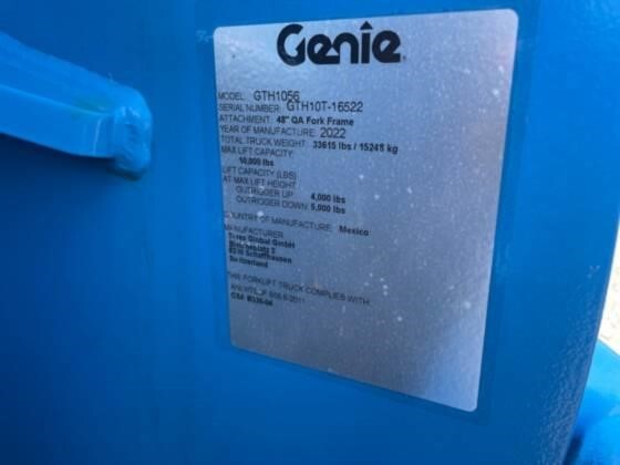 2022 Genie GTH-1056-19