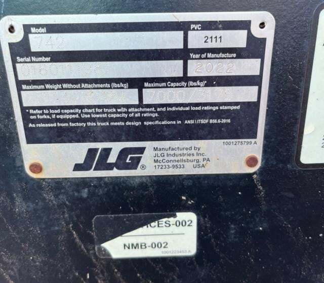 2022 JLG 742-20