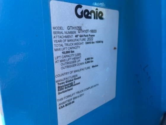 2022 Genie GTH-1056-23