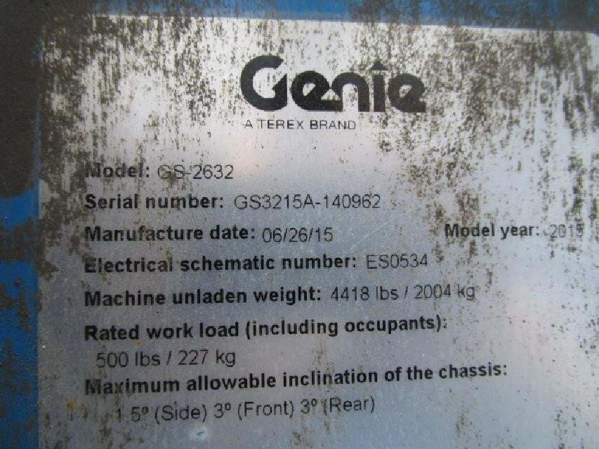 2015 Genie GS-2632 Picture 13 2015 Genie GS-2632-13