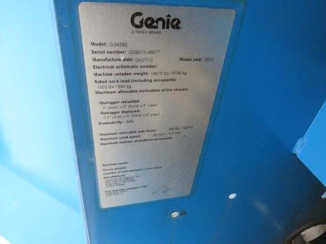 2013 Genie GS-4390 RT Picture 17 2013 Genie GS-4390 RT-17