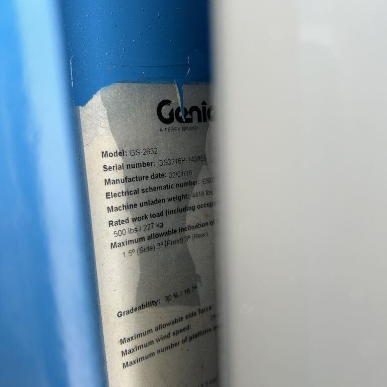 2016 Genie GS-2632-14