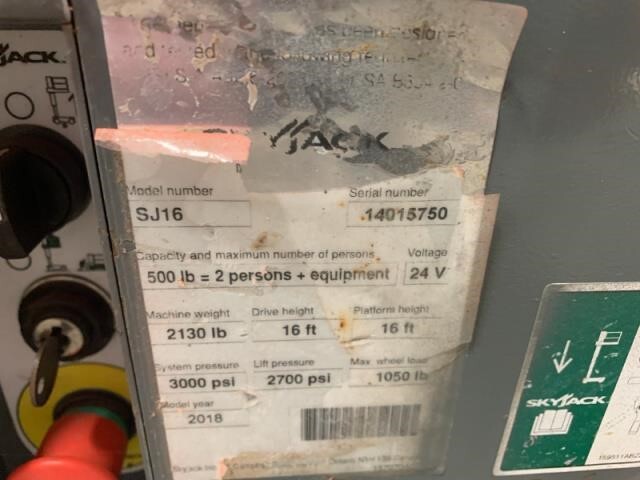 2018 Skyjack SJ16-9