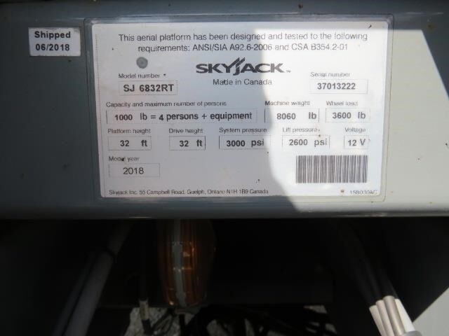 2018 Skyjack SJ-6832RT Picture 20 2018 Skyjack SJ-6832RT-20