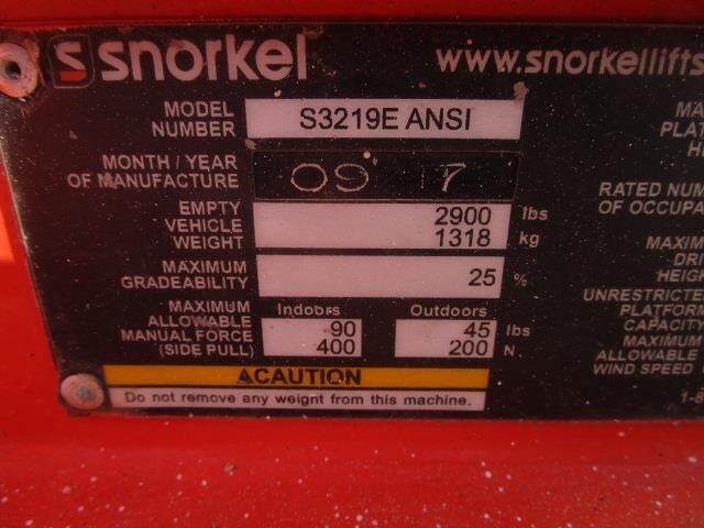 2017 Snorkel S3219E-20