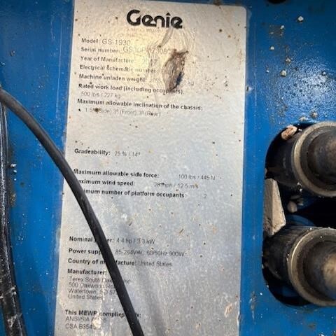 2017 Genie GS-1930 Picture 10 2017 Genie GS-1930-10