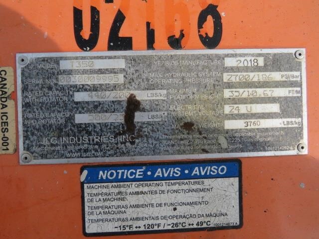 2018 JLG T350 Picture 23 2018 JLG T350-23