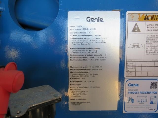 2018 Genie S-60X-21