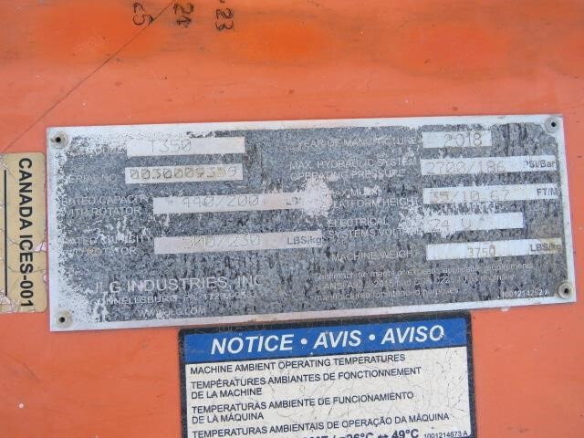 2018 JLG T350 Picture 23 2018 JLG T350-23