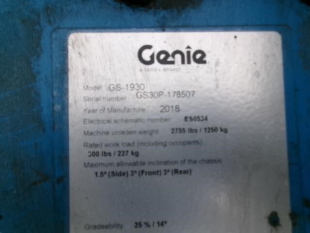 2018 Genie GS-1930 Picture 13 2018 Genie GS-1930-13