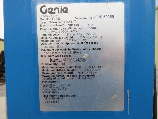 2017 Genie GR-20 Picture 21 2017 Genie GR-20-21