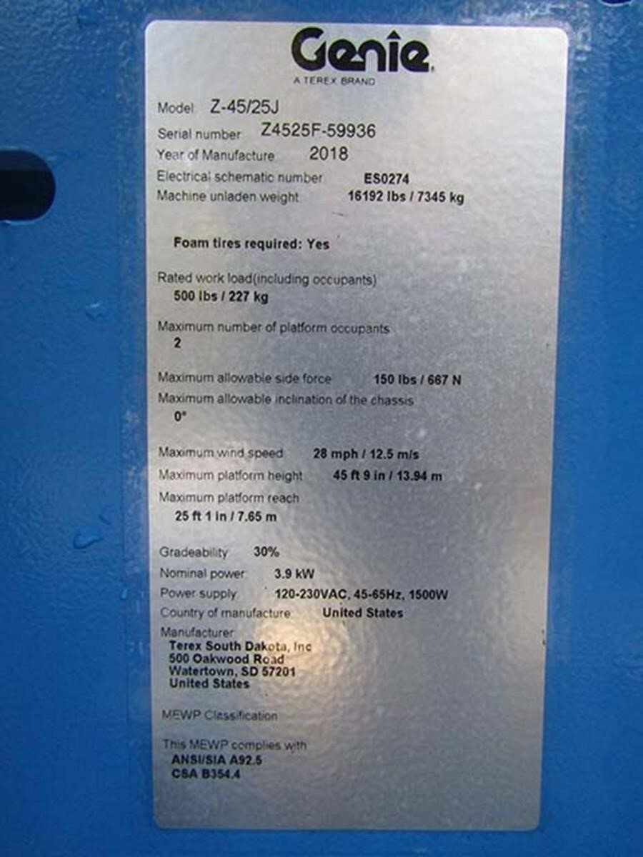 2018 Genie Z-45/25J DC Picture 25 2018 Genie Z-45/25J DC-25