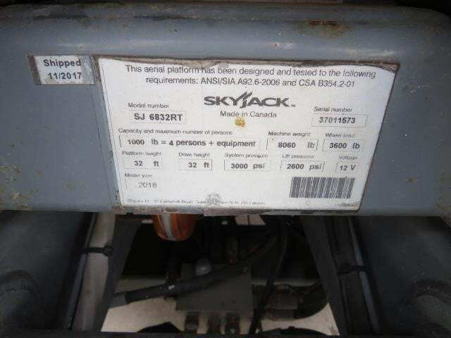 2018 Skyjack SJ-6832RT Picture 25 2018 Skyjack SJ-6832RT-25