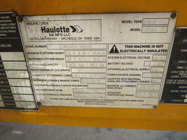 2020 Haulotte 5533A-21