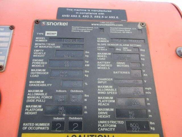 2019 Snorkel TB86J-20