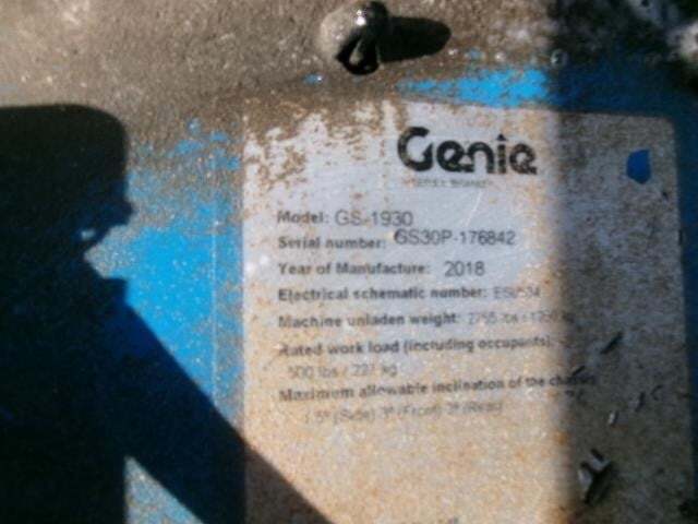 2018 Genie GS-1930 Picture 15 2018 Genie GS-1930-15
