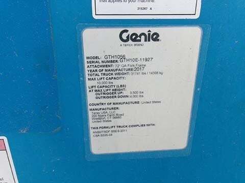 2017 Genie GTH-1056 Picture 23 2017 Genie GTH-1056-23