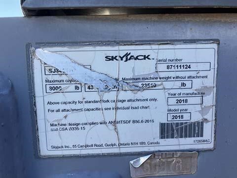 2018 Skyjack SJ843 TH Picture 6 2018 Skyjack SJ843 TH-6