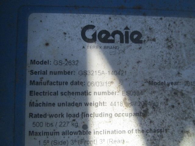 2015 Genie GS-2632-9