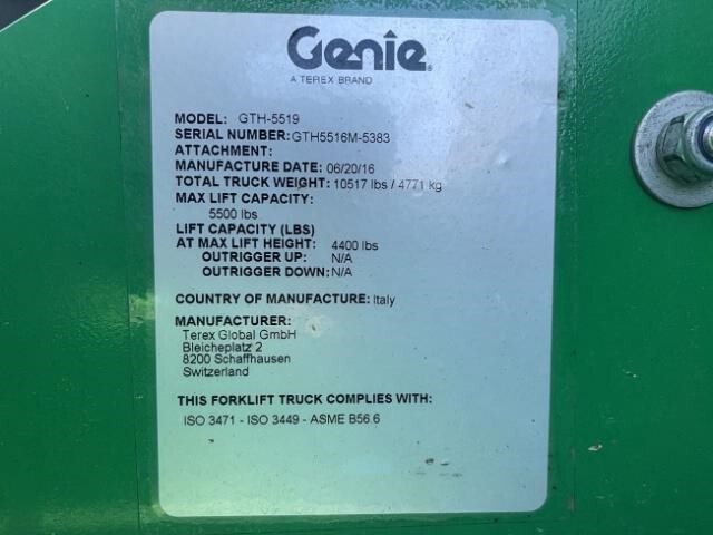 2016 Genie GTH-5519-31