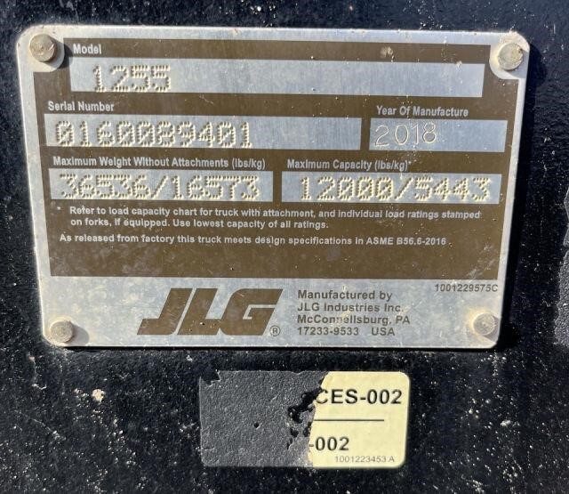 2018 JLG 1255-18