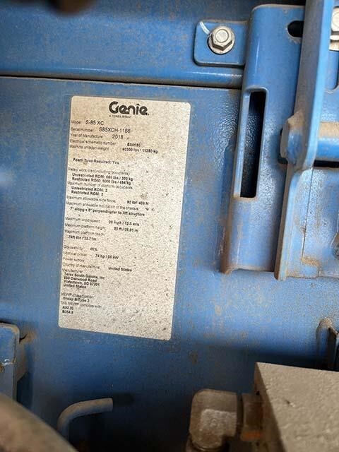 2018 Genie S-85XC-18