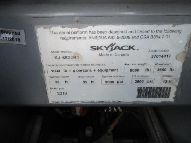 2019 Skyjack SJ-6832RT-17