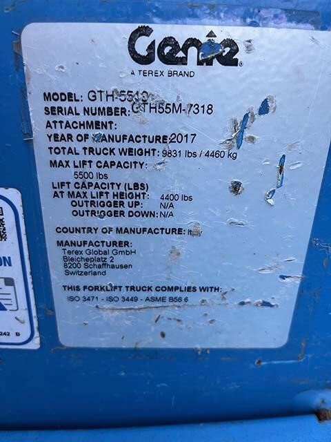 2017 Genie GTH-5519-18
