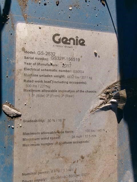 2017 Genie GS-2632-12