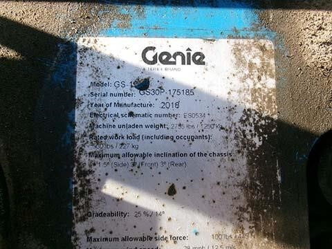 2018 Genie GS-1930-17