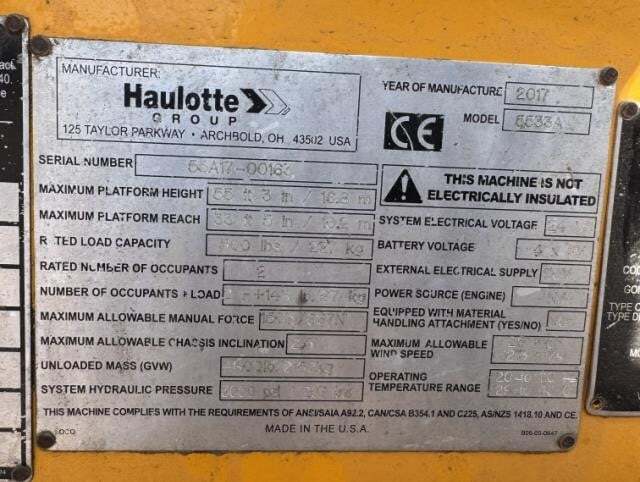 2017 Haulotte 5533A-5