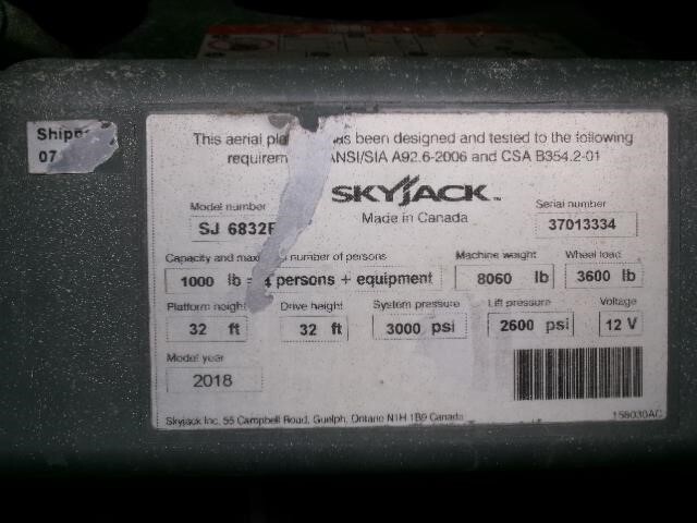 2018 Skyjack SJ-6832RT-24