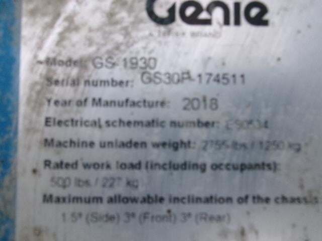 2018 Genie GS-1930-12
