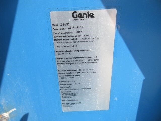 2017 Genie Z-34/22 IC-19