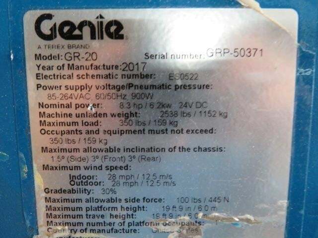 2017 Genie GR-20-21