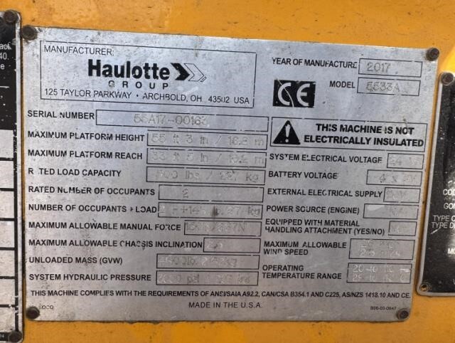 2017 Haulotte 5533A-5