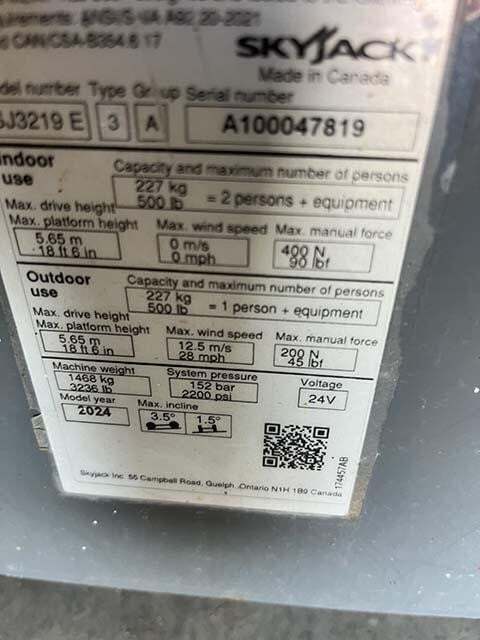 2024 Skyjack SJ3219E-15