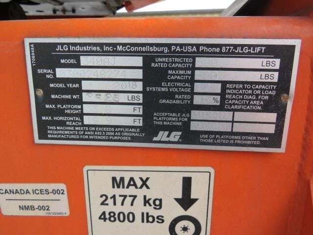 2018 JLG 340AJ-18