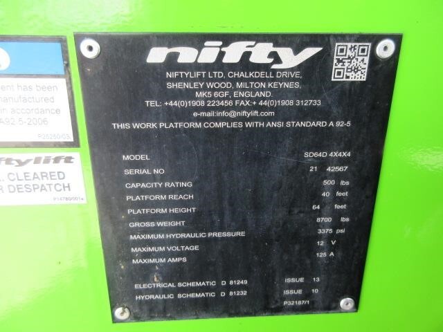 2019 Niftylift SD64 4x4x4-16