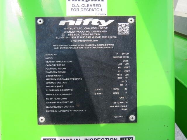 2022 Niftylift TM50-22