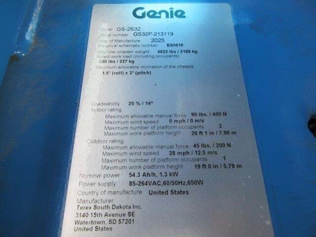 2025 Genie GS-2632-26