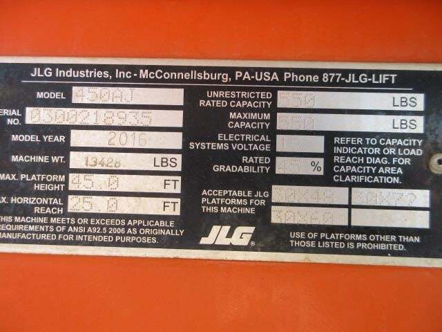 2016 JLG 450AJ-20
